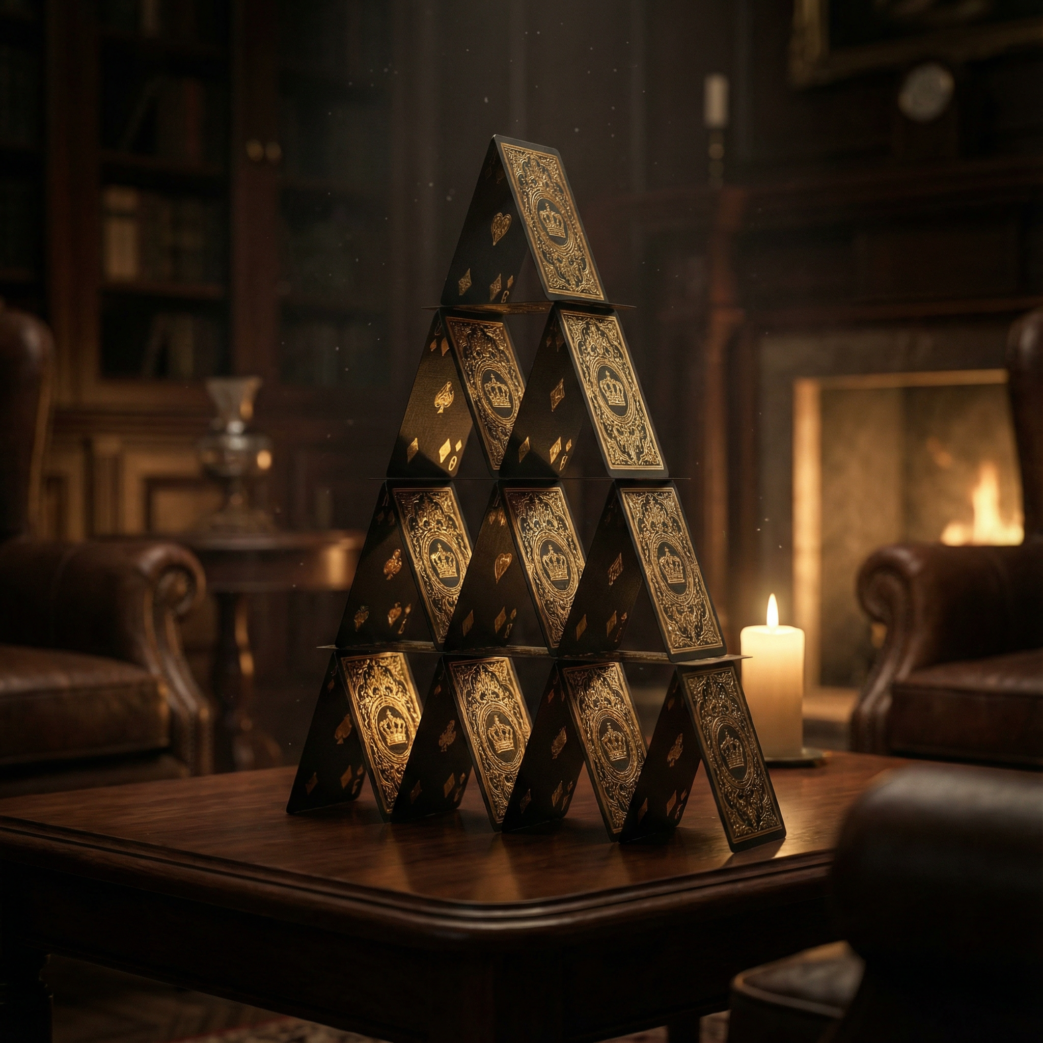 A glowing house of cards.