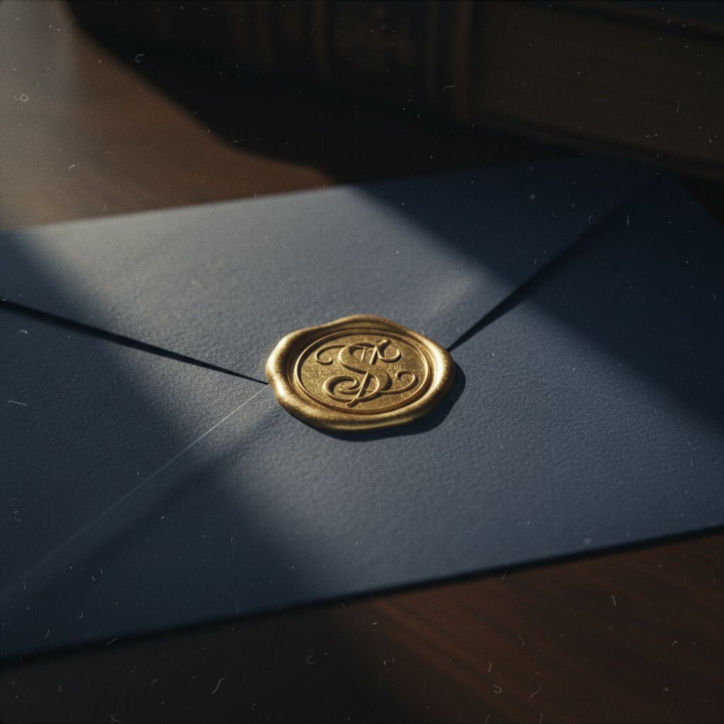 A wax-sealed envelope.